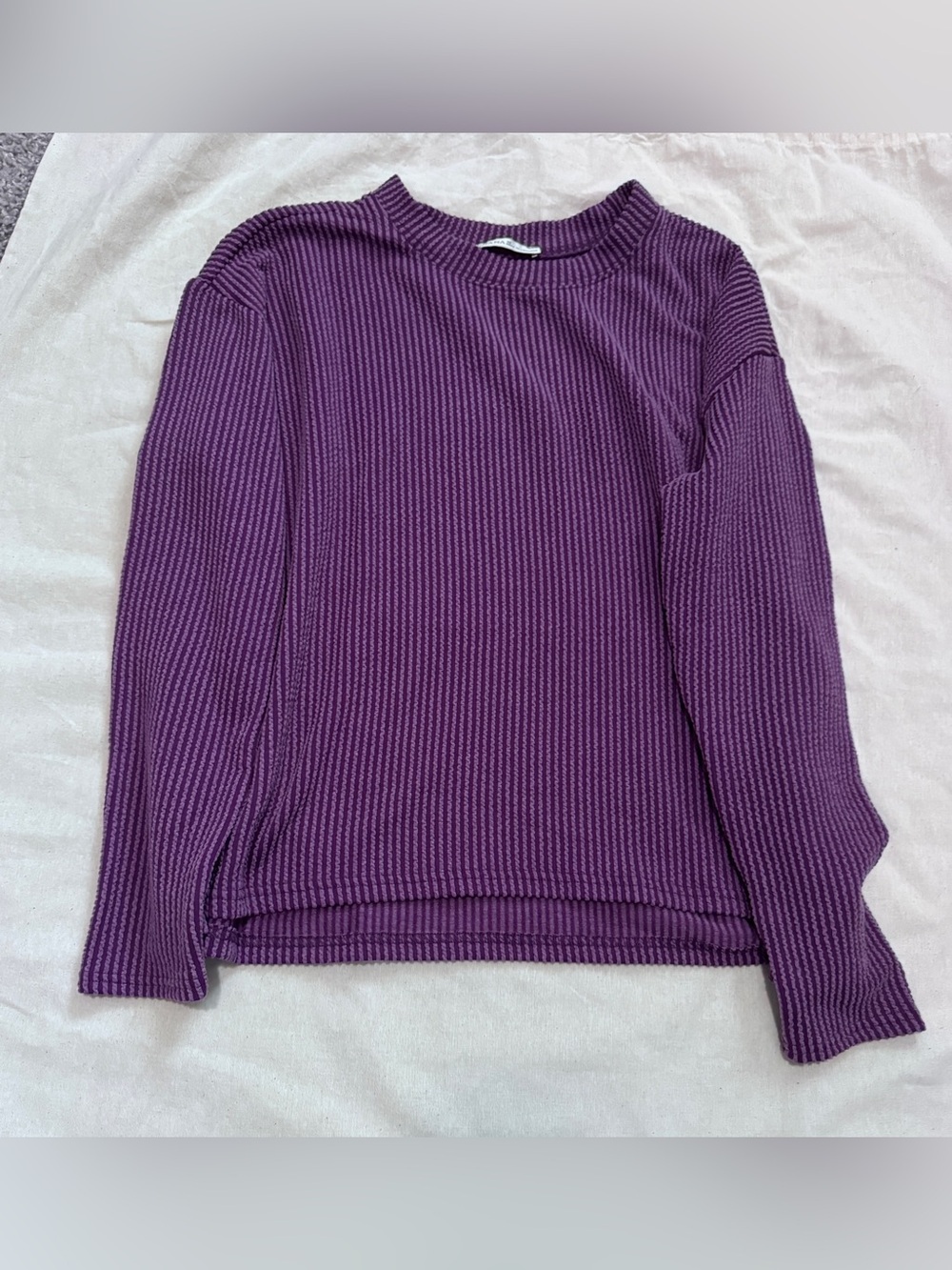 NWOT-Zenana Outfitters Purple Ribbed Knit Top & Shorts- Cozy Casual Wear-Medium - Picture 5 of 7